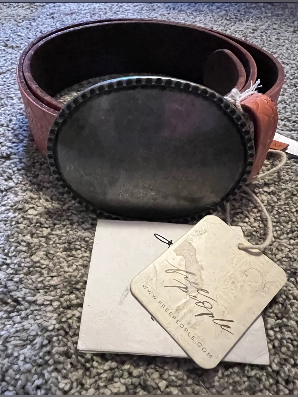 Free People Duke Concho Belt in Peachie Pie Size S/M NWT - Picture 7 of 8